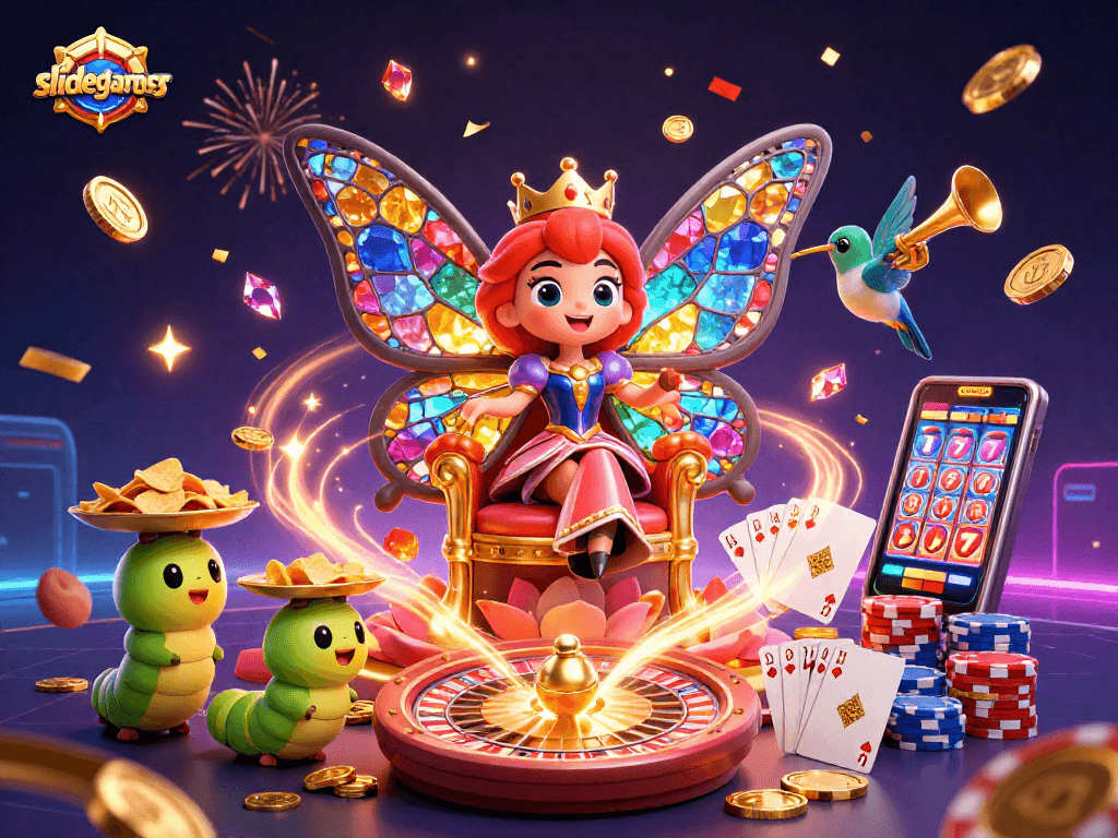 Experience thrilling wins with slidegamers in a vibrant, energetic casino scene featuring rich visuals.