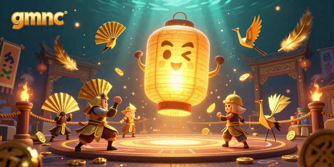 Engage in vibrant casino action with gmnc's illuminated lantern spirit and warrior fans.