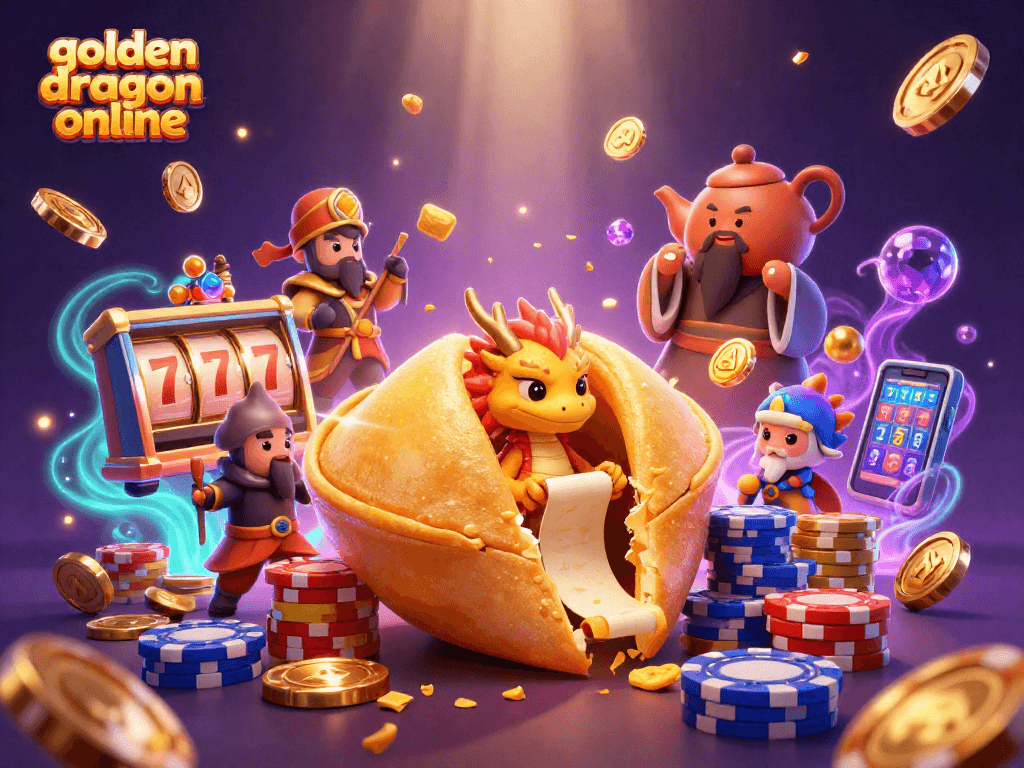 Win big with golden dragon online by strategizing your slot gameplay in this vibrant 3D casino scene.