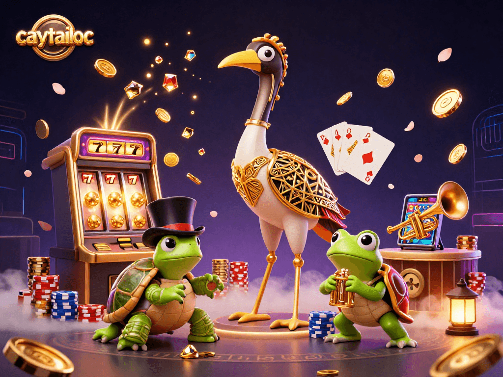 Spin the lucky slot machine with caytailoc and enjoy dazzling winnings in a vibrant casino atmosphere