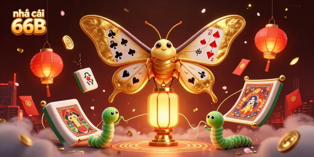 Engage in thrilling action with nhà cái 66B, featuring a vibrant 3D casino scene filled with gaming elements.