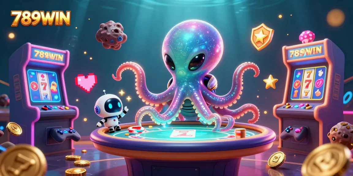 Join exciting 789WIN slots with vibrant animated characters in a 3D casino scene.
