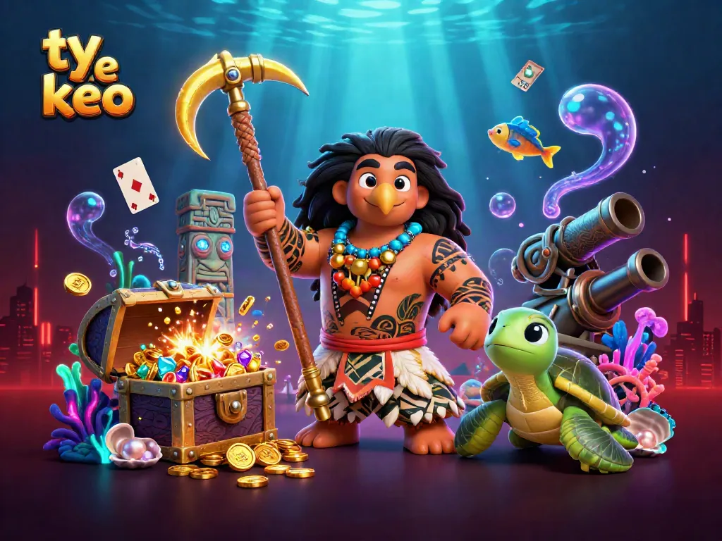 Engage with ty le keo concept while immersing in vibrant casino-themed underwater adventure