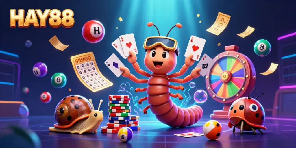 Experience immersive fun at HAY88 Casino with lively 3D characters and colorful gaming elements.