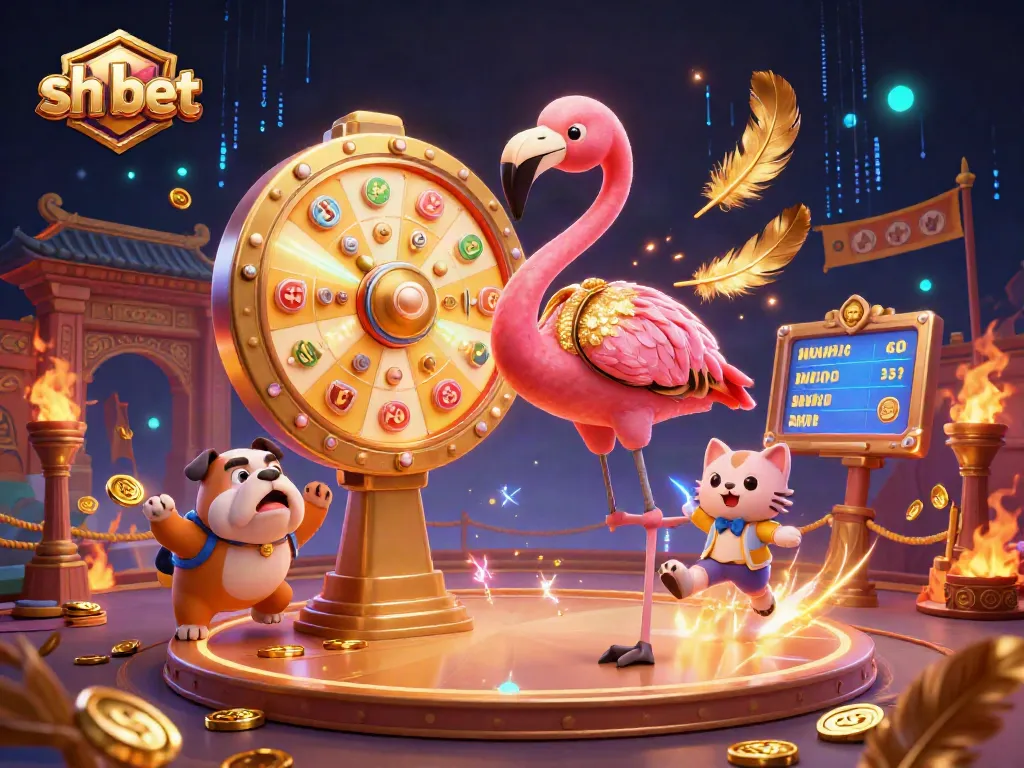 Sh bet showcases thrilling gaming excitement in a vibrant cartoon casino scene.