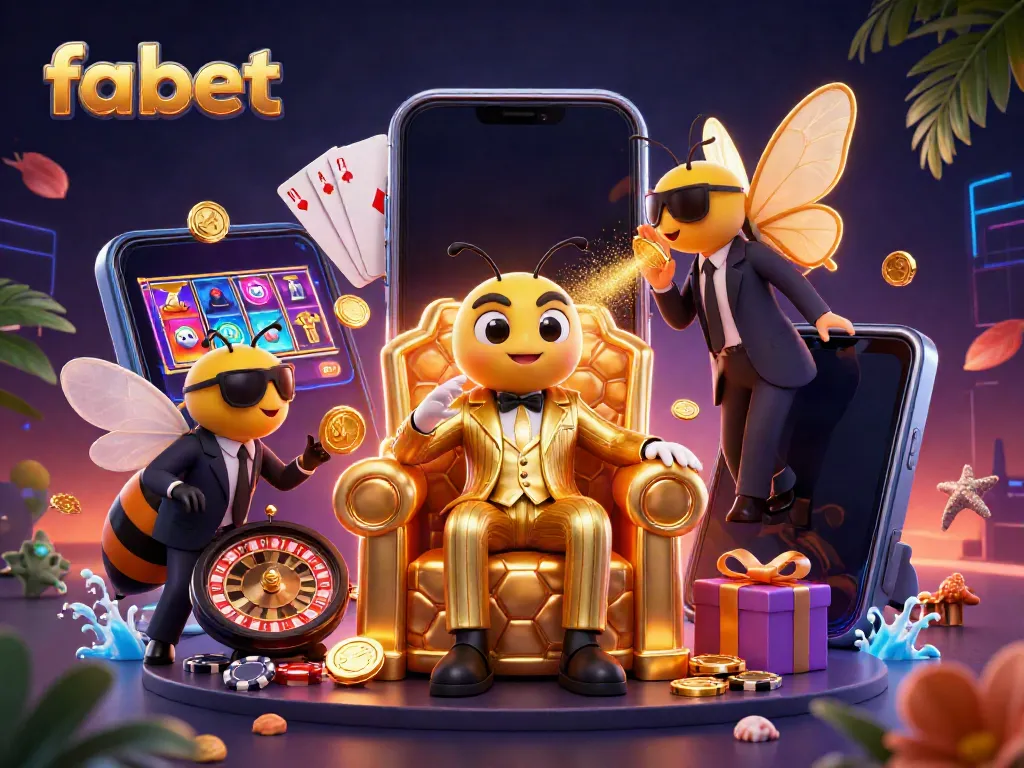 Experience thrilling gaming with fa bet, featuring a cartoon bee mob boss and engaging casino elements.