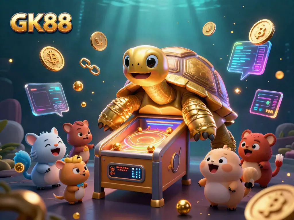 Play dynamic games at GK88 with our golden tortoise pinball machine and crypto elements.