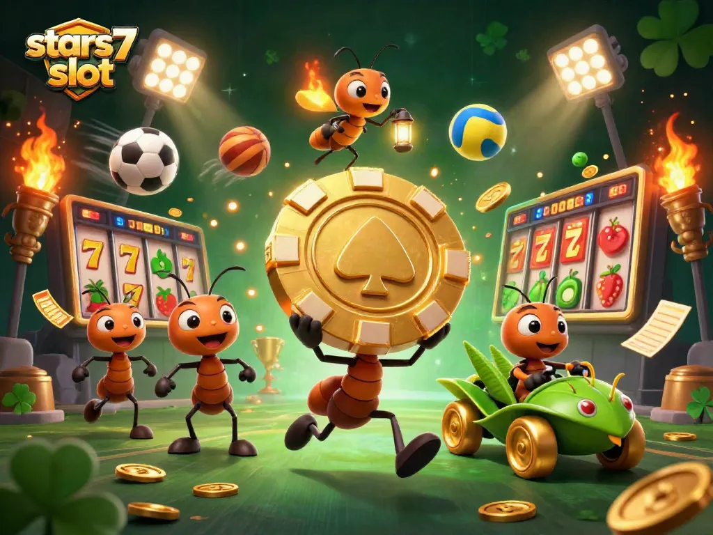 Temukan keseruan bermain stars77 slot dengan desain slot yang menarik dalam ilustrasi 3D.