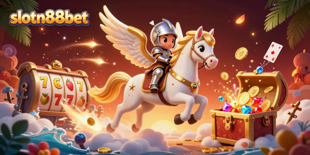 Engage with exciting slot adventures at slotn88bet with a mystical horse and treasures.