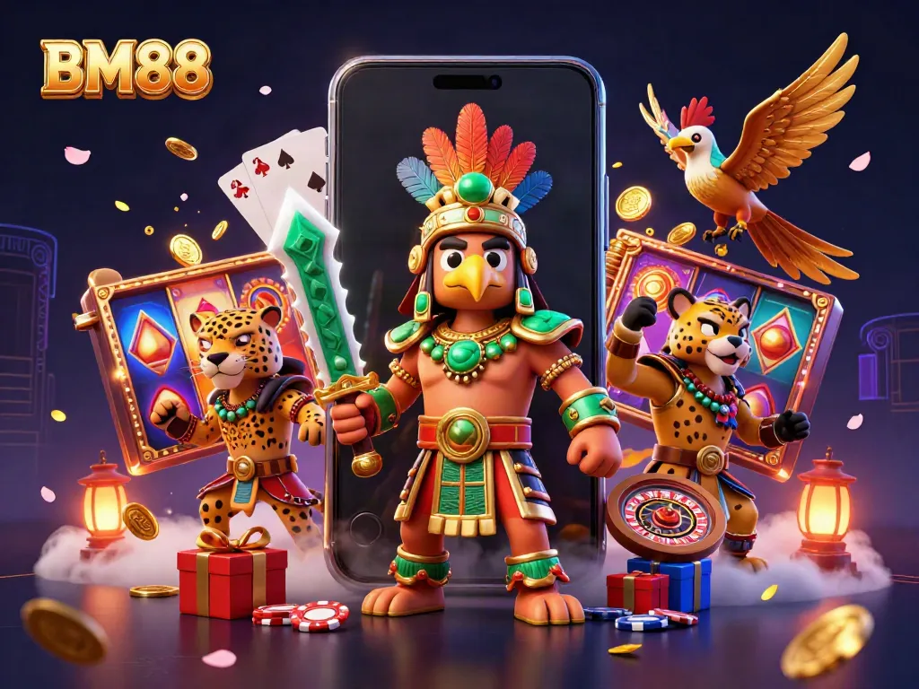 Engage with the thrilling experience of BM88's online casino featuring vibrant gameplay elements.