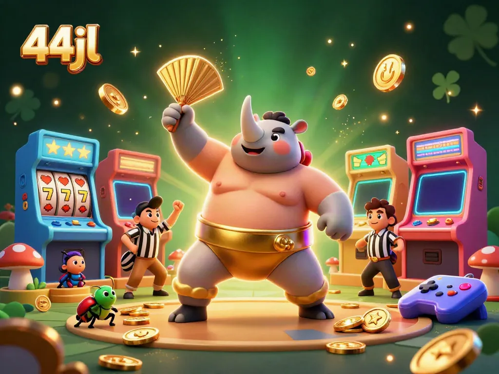 Experience exciting gameplay at 44jl with a dynamic casino scene featuring vibrant characters and gold coins.