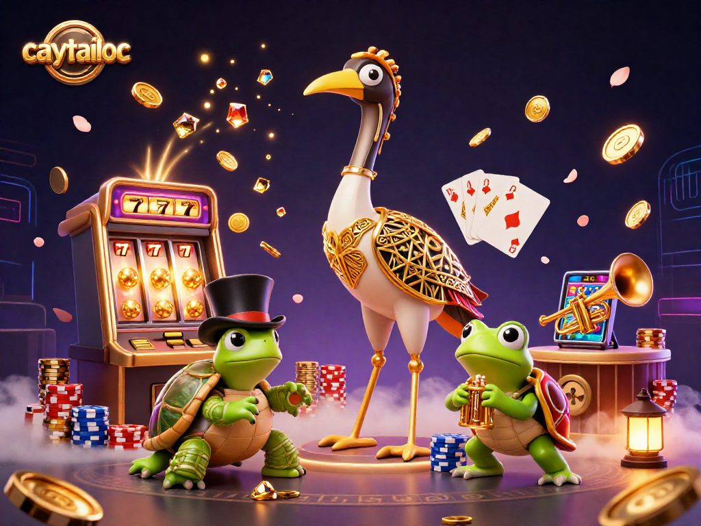Spin the lucky slot machine with caytailoc and enjoy dazzling winnings in a vibrant casino atmosphere