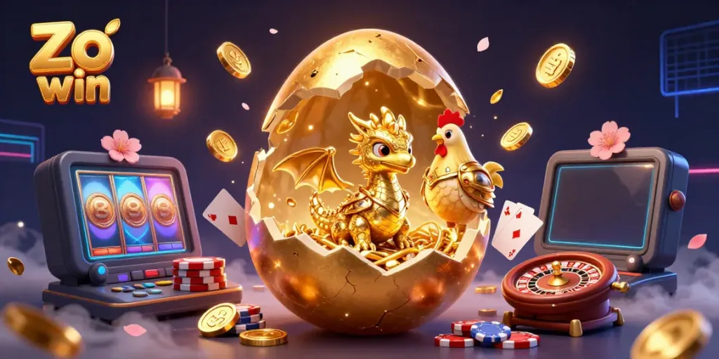 Experience thrilling gameplay with Zo win, featuring a golden dragon and slot game excitement.