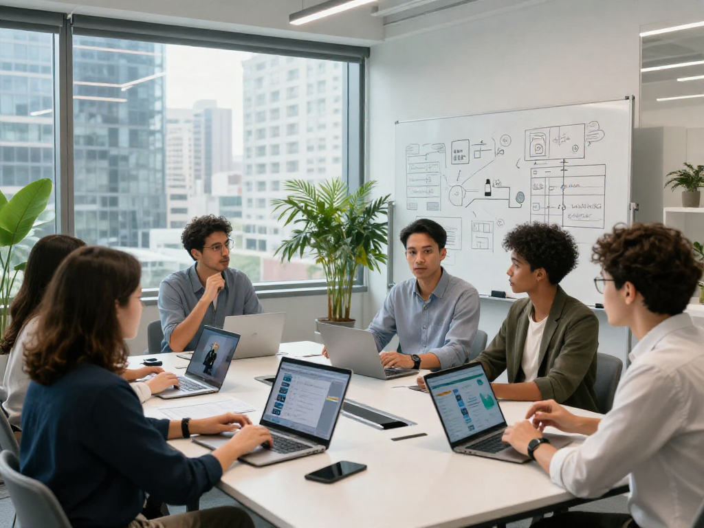 Discussing innovative nsfw ai projects in a modern tech workspace.