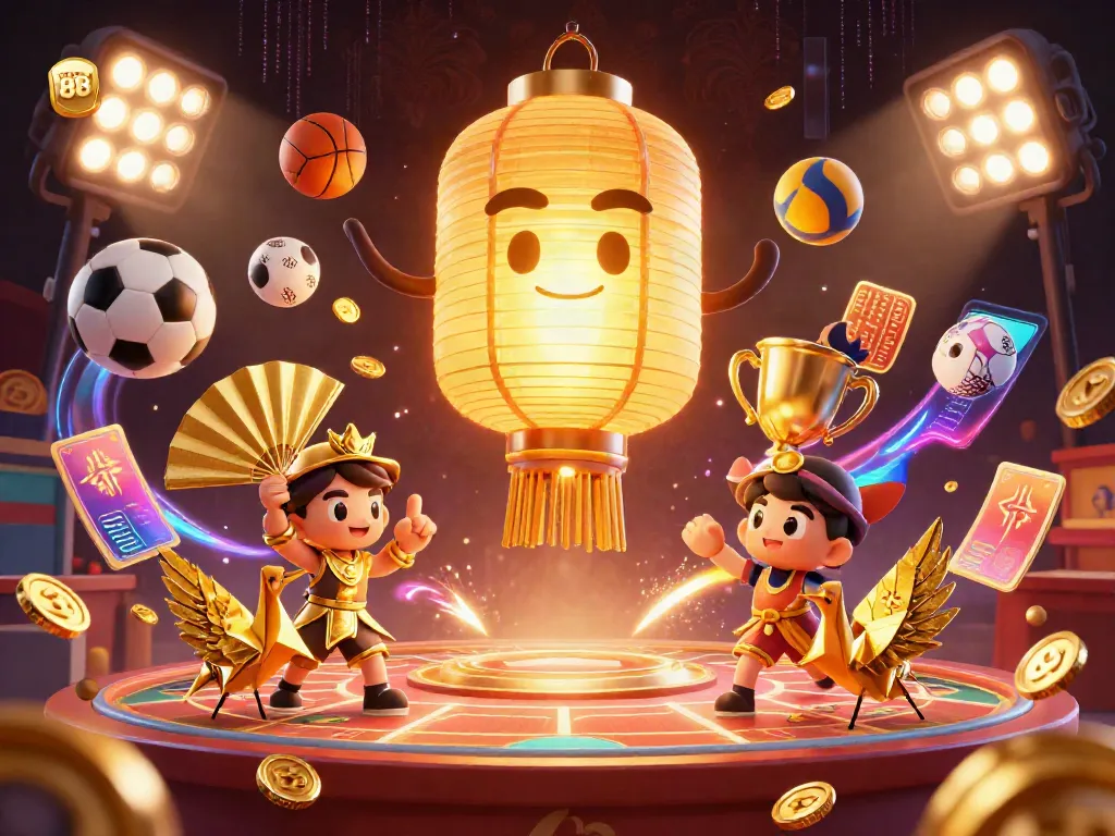 Engage in gaming action with red 88 as the golden lantern spirit illuminates the festive casino atmosphere.