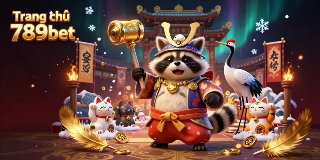 Experience vibrant gaming action with Trang chủ 789bet featuring lucky tanuki and colorful maneki-neko.