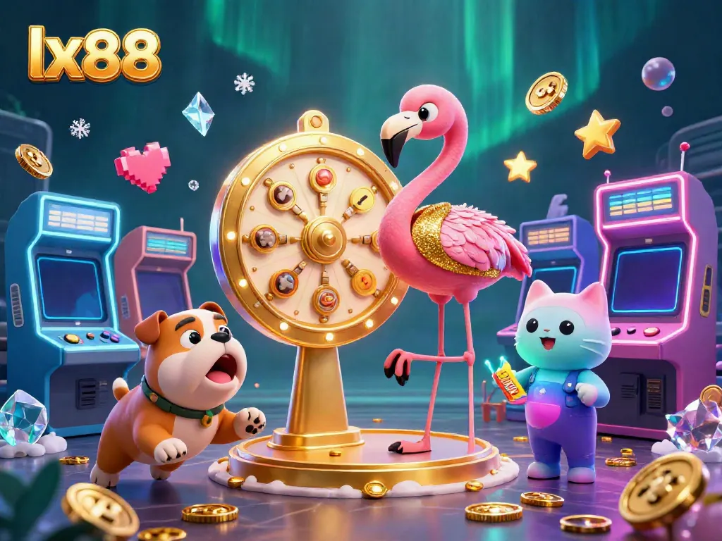 Join the excitement at lx88 with dynamic 3D game show characters and vibrant casino elements!