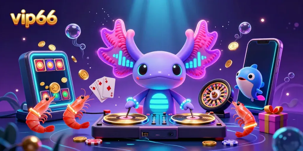 Experience the vibrant excitement of vip66 with lively underwater casino characters and stunning gaming elements.