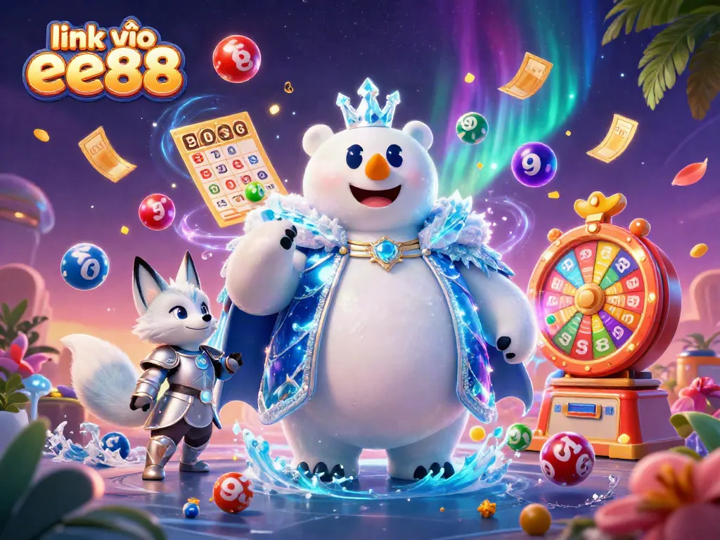 Engage with the exciting world of link vào ee88 through a vibrant 3D illustration showcasing gaming elements and dynamic characters.