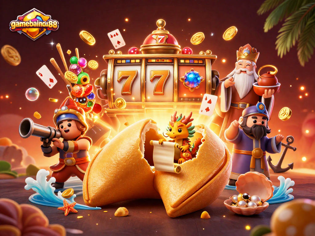 Spin the reels in gamebainohu88 as animated characters guard a treasure of fortune cookies.