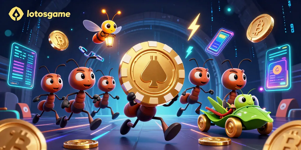 Experience fun with lotosgame as ants carry a massive poker chip in an action-packed heist scene.