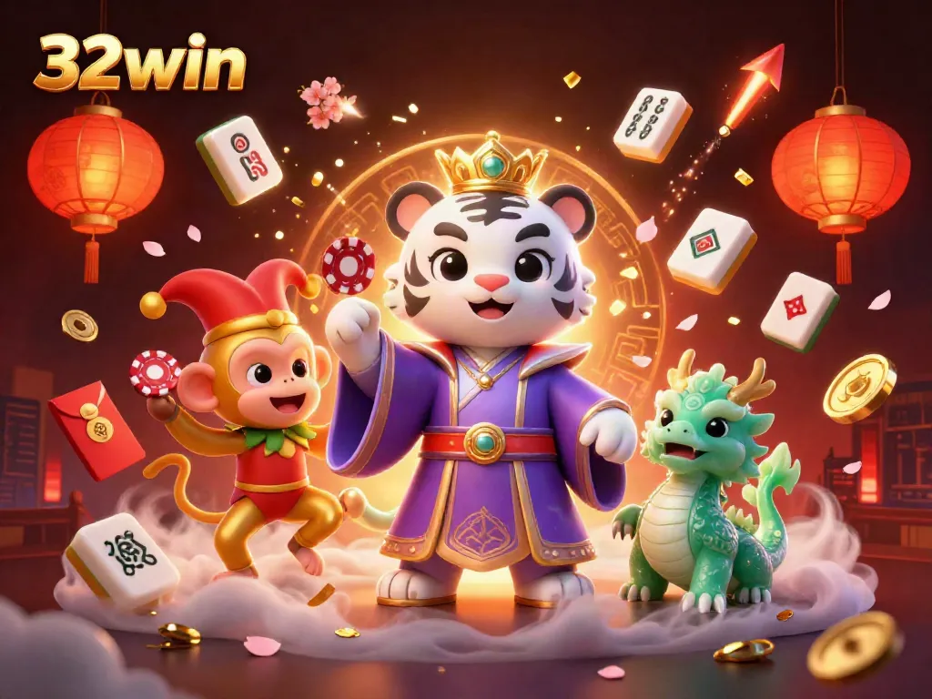 Experience exhilarating gaming excitement at 32win with vibrant casino characters and dynamic elements.