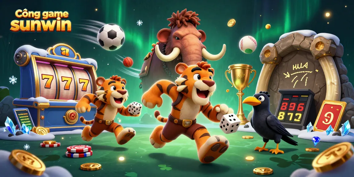 Cổng game sunwin offers an exciting casino experience with cavemen, sabertooth tigers, and dynamic game elements.