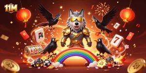 Experience exciting gaming moments at 11M with vibrant casino elements and festive decorations.
