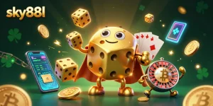 Experience thrilling gameplay at sky88l with a vibrant and dynamic casino illustration.