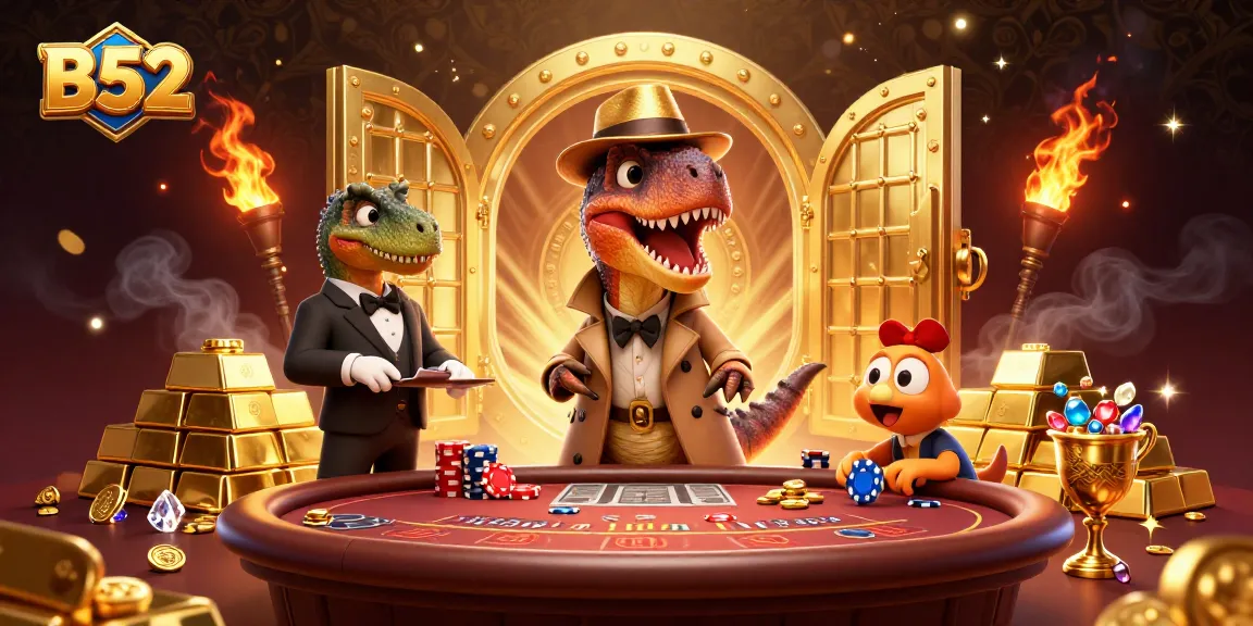 Experience thrilling gameplay at B52 casino featuring unique characters and treasure elements.