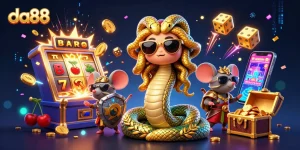 Experience exciting jackpot wins at da88 with animated Medusa and a warrior-themed casino scene.
