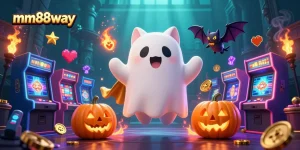 Spin to win with the mm88way ghost cat in a haunted casino filled with jackpots!