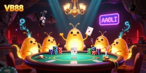 Experience the excitement of VB88 in a lively casino scene illuminated by glowworms.
