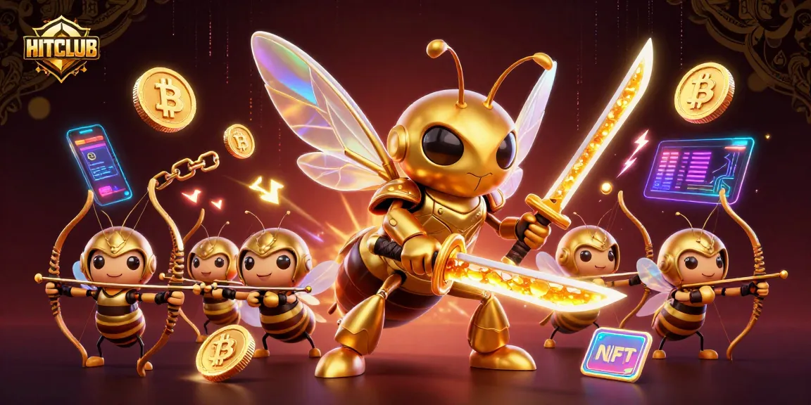 Engage with HITCLUB's thrilling gaming experience featuring samurai hornets and crypto elements.