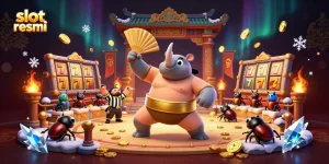 Experience thrilling slots action with our slot resmi champion defeating the competition in a vibrant 3D scene.