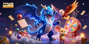 Engage with excitement on trang web xo88, featuring a powerful dragon and dynamic lottery elements.