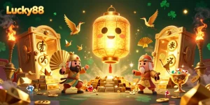 Spin to win with the vibrant Lucky88 slot featuring golden treasures and symbols.