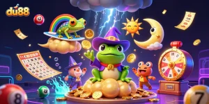 Experience the excitement at du88 with a vibrant gaming scene featuring animated characters and dynamic elements.