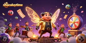 Experience thrilling gameplay with nhacaiuytinne, featuring vibrant lottery elements and an engaging rock star scene.