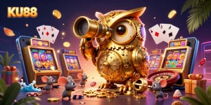 Experience exciting gameplay at KU88 with vibrant slots, golden coins, and enchanting casino thrills.