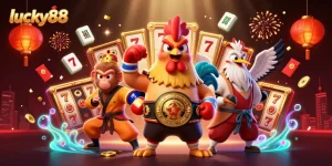 Win big with lucky88 as a fierce Muay Thai rooster and Shaolin monkey bring the action.
