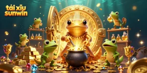 Tài xỉu sunwin showcases an alchemist in a vibrant casino, transforming gold while players engage in thrilling gameplay.