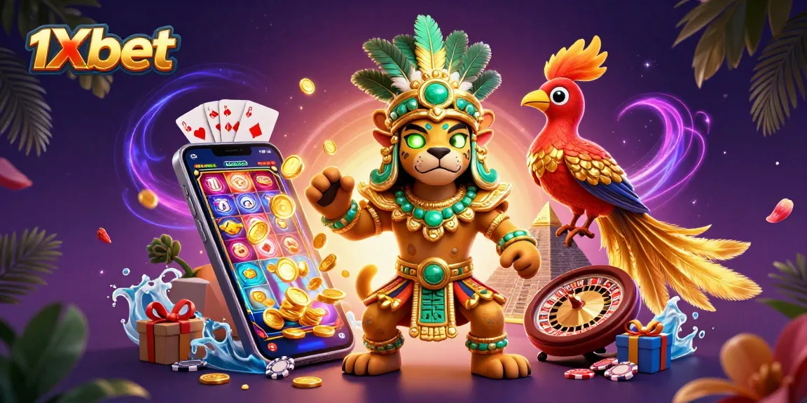 Experience thrilling 1xbet action with a vibrant casino scene featuring interactive games and characters.