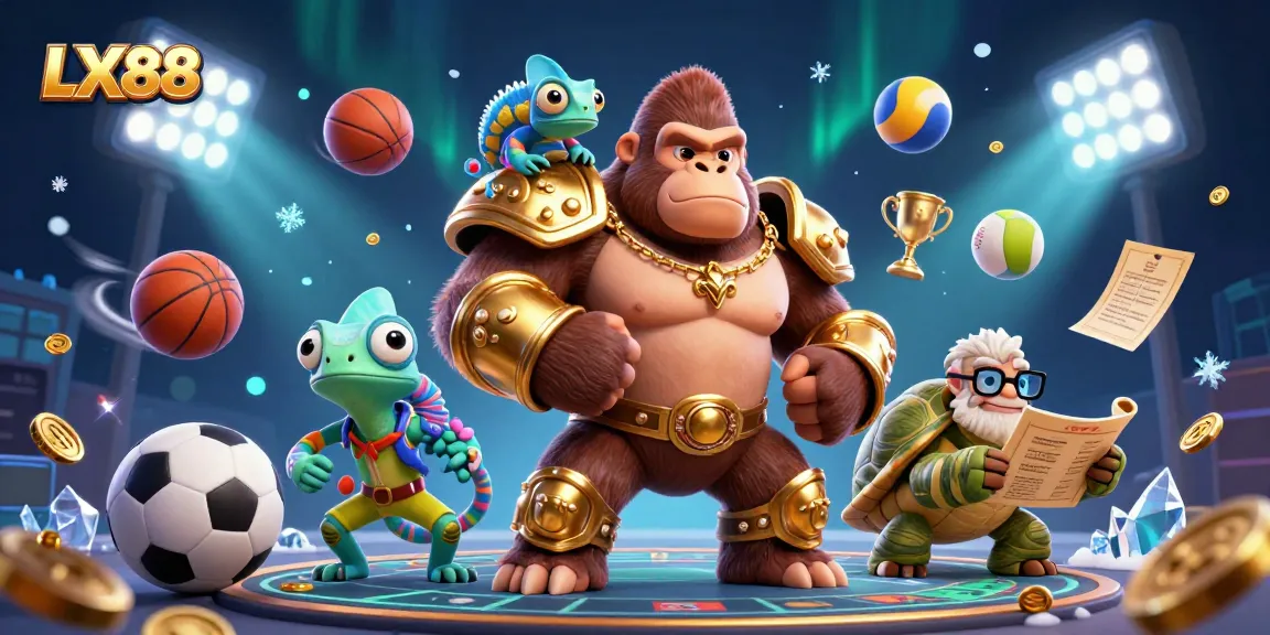 Experience thrilling gameplay with LX88 as a gorilla king, chameleon spy, and wise tortoise showcase dynamic betting actions.