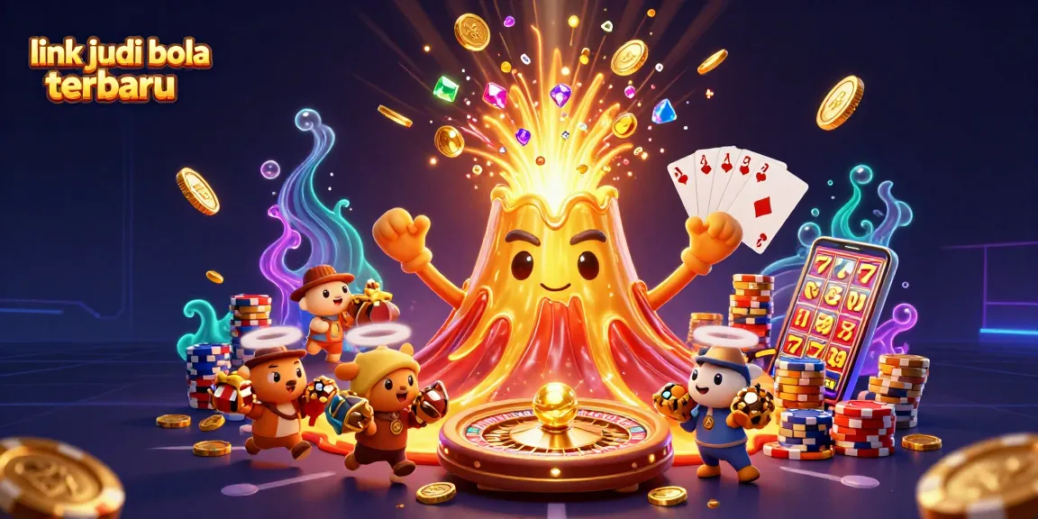 link judi bola terbaru showcasing a vibrant 3D depiction of explosive treasure eruptions in a dynamic casino setting