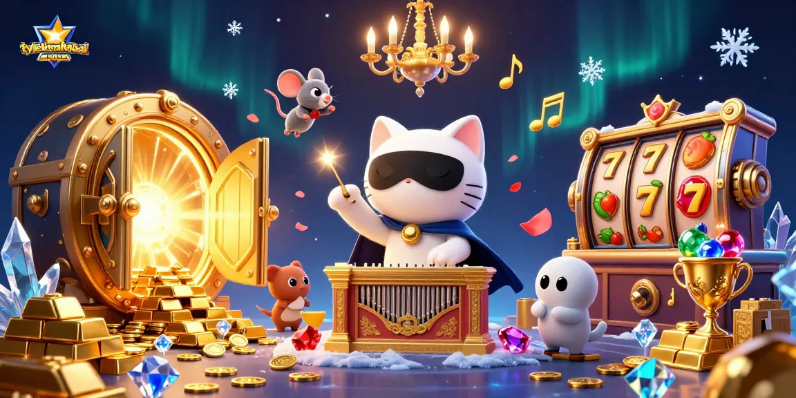 Engage with tylkeonhacai-vn through a lively 3D casino scene showcasing thrilling slot symbols.