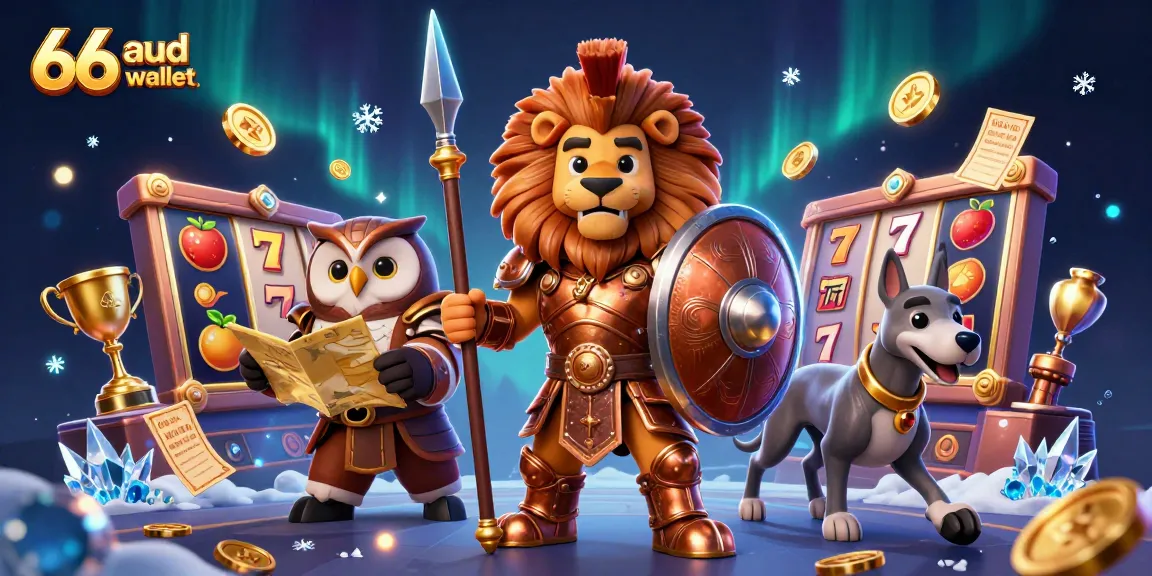 Experience the thrill of 66 aud e wallet pokies with our vibrant 3D casino illustration.