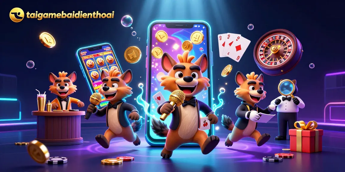 Engaging casino scene with hyenas showcasing taigamebaidienthoai and vibrant gaming elements.