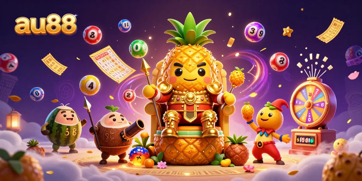 Engage with exciting casino adventures at au88, featuring a cartoon king surrounded by vibrant games.