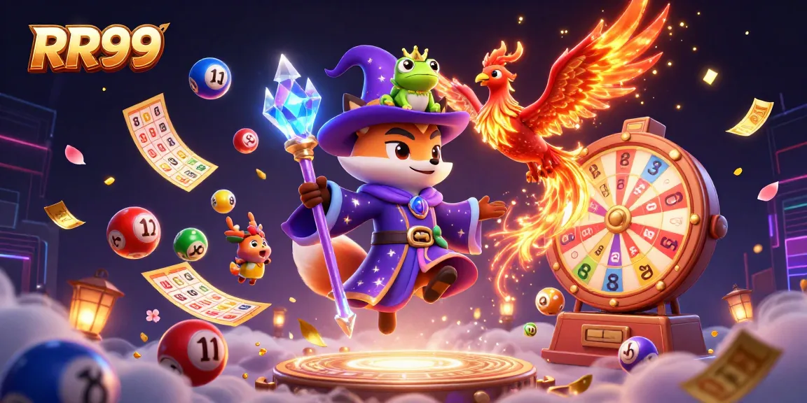 Experience thrilling gaming adventures with RR99's vibrant 3D illustration featuring mystical characters.